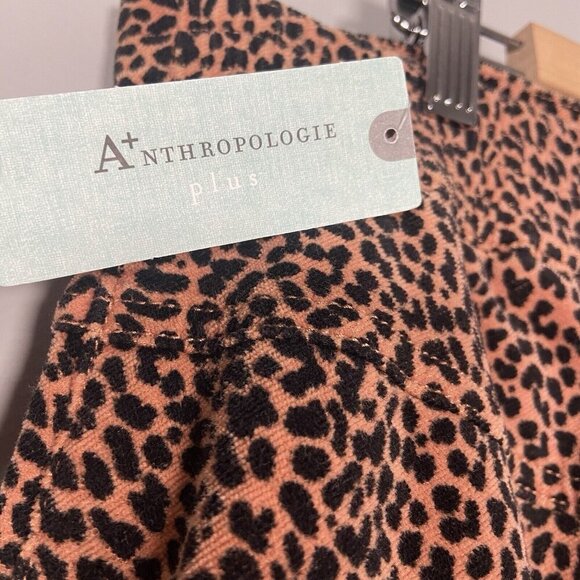 Anthropologie Kalea Joggers Pants Leopard Size 1X Plus Corduroy Mobwife NWT NEW - Picture 7 of 15